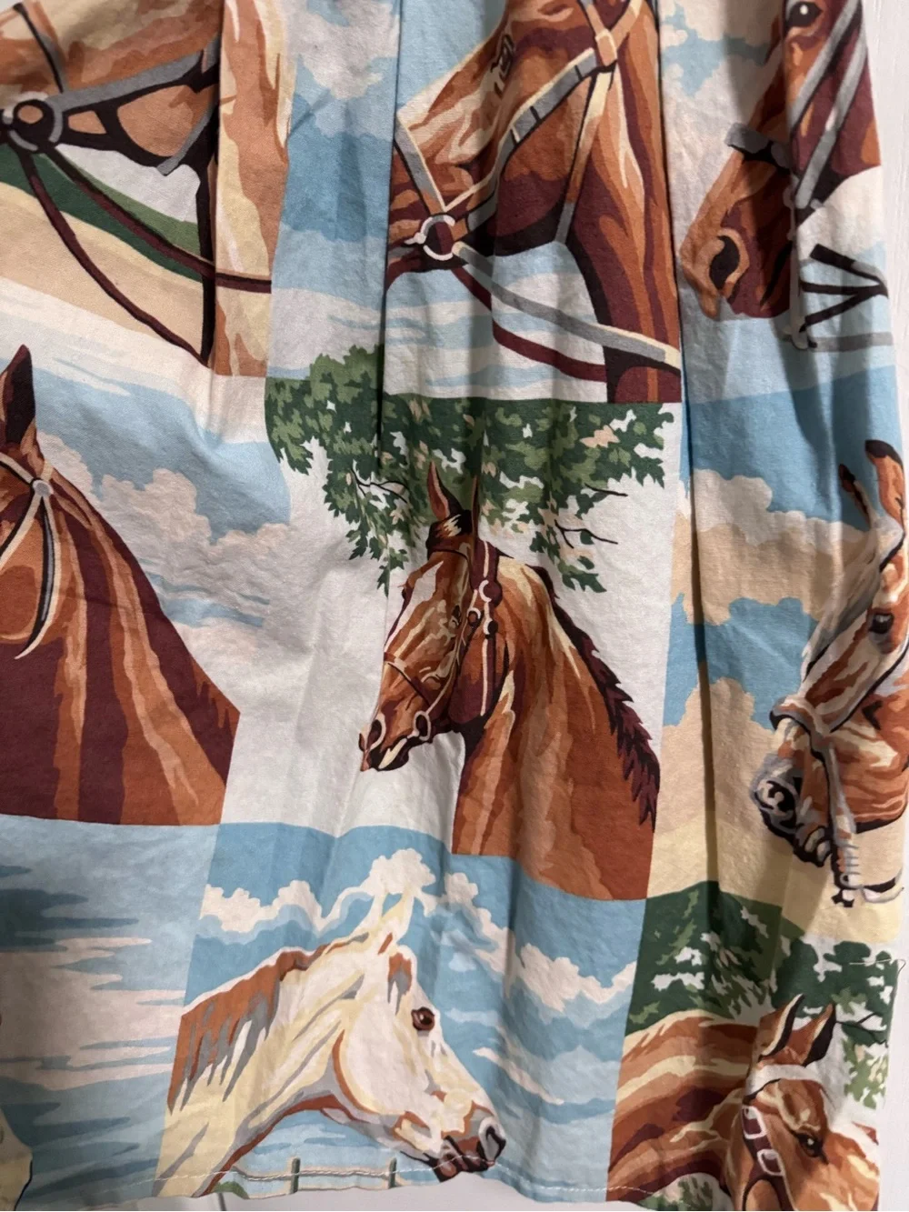 Vintage Reworked Hankie Babies 2T - 3T Girls Maxi Long Equestrian Dress Handmade